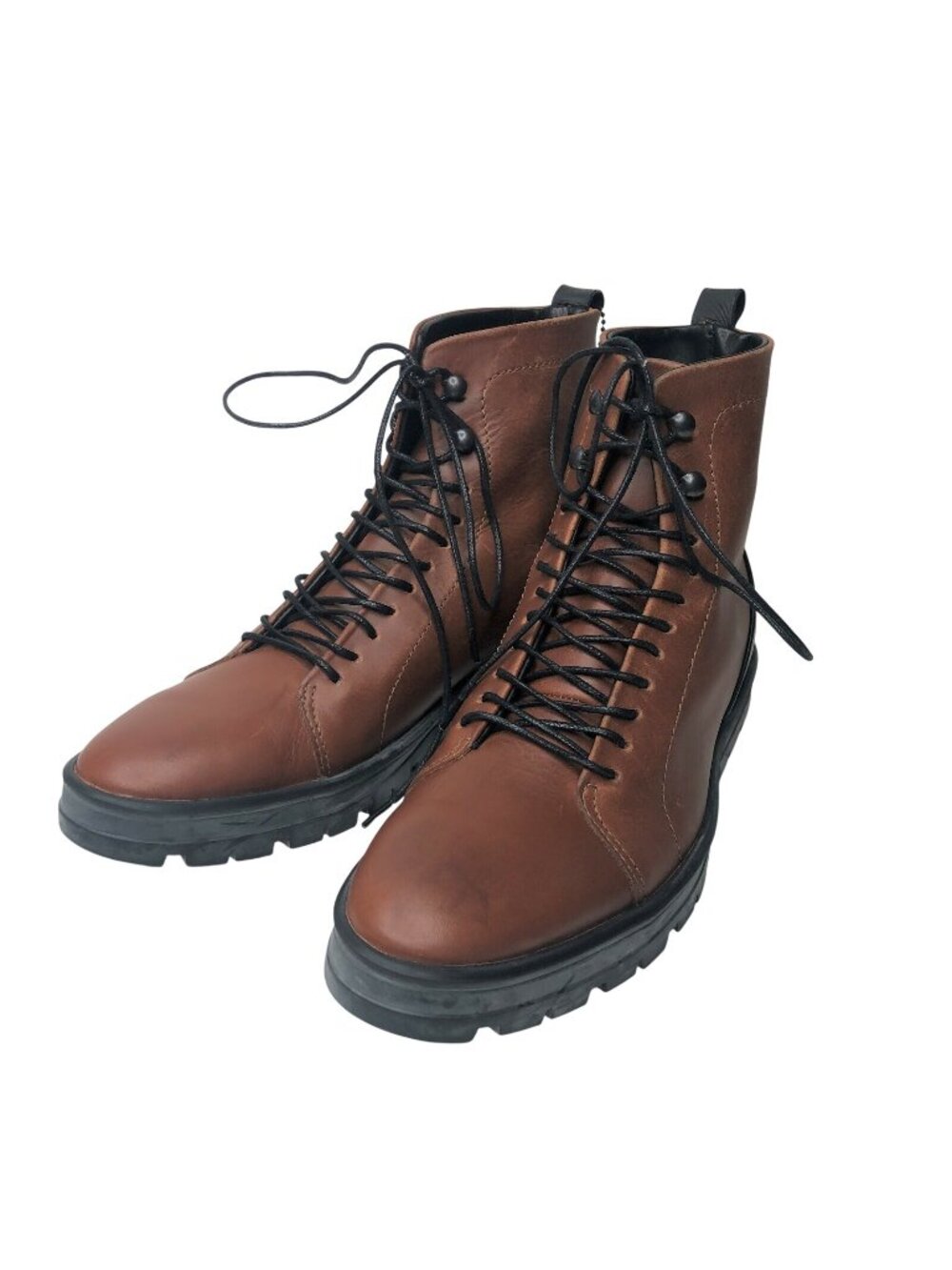 Radix Lab Hood Wurkshu Brown Leather Mens Combat Boots, Size US 8